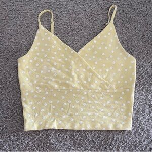Hollister XS Yellow Tank Top with Flowers